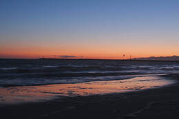 A beautiful orange sunset at Dockweiler State Beach